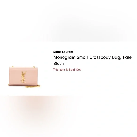 YSL Saint Laurent KATE SMALL Grain de Poudre Shoulder/Crossbody BABY PINK BLUSH - Picture 13 of 16